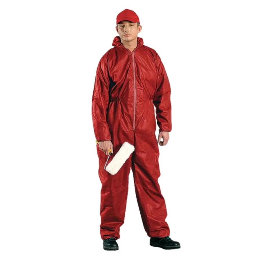 Reis combinaison jetable rouge capuche protection chantier