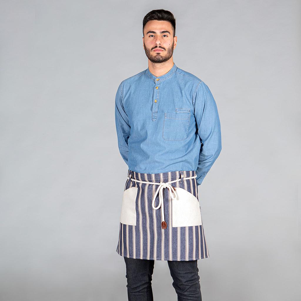 Gary's Aprons tablier bordeaux toile rayée 45x68 cm