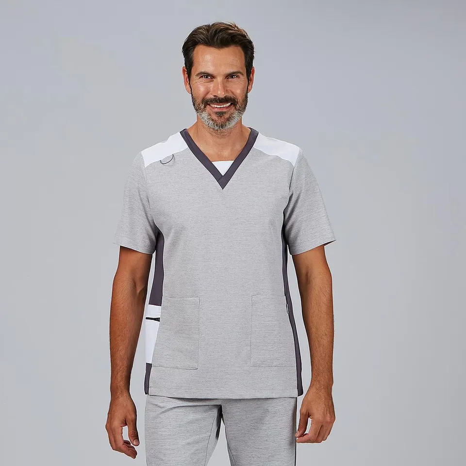 GARY'S Blouses Fidel blouse médicale homme gris perle stretch