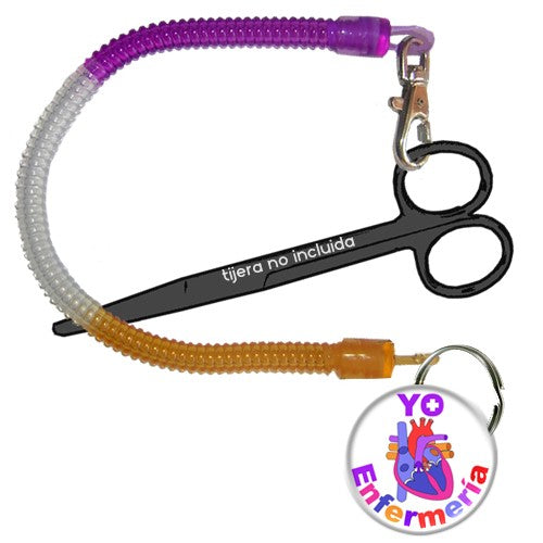 Enfermania Regalos porte-ciseaux spiralé badge PIPAS