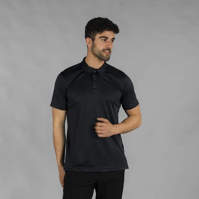 GARY'S Interlock polo homme noir manches courtes