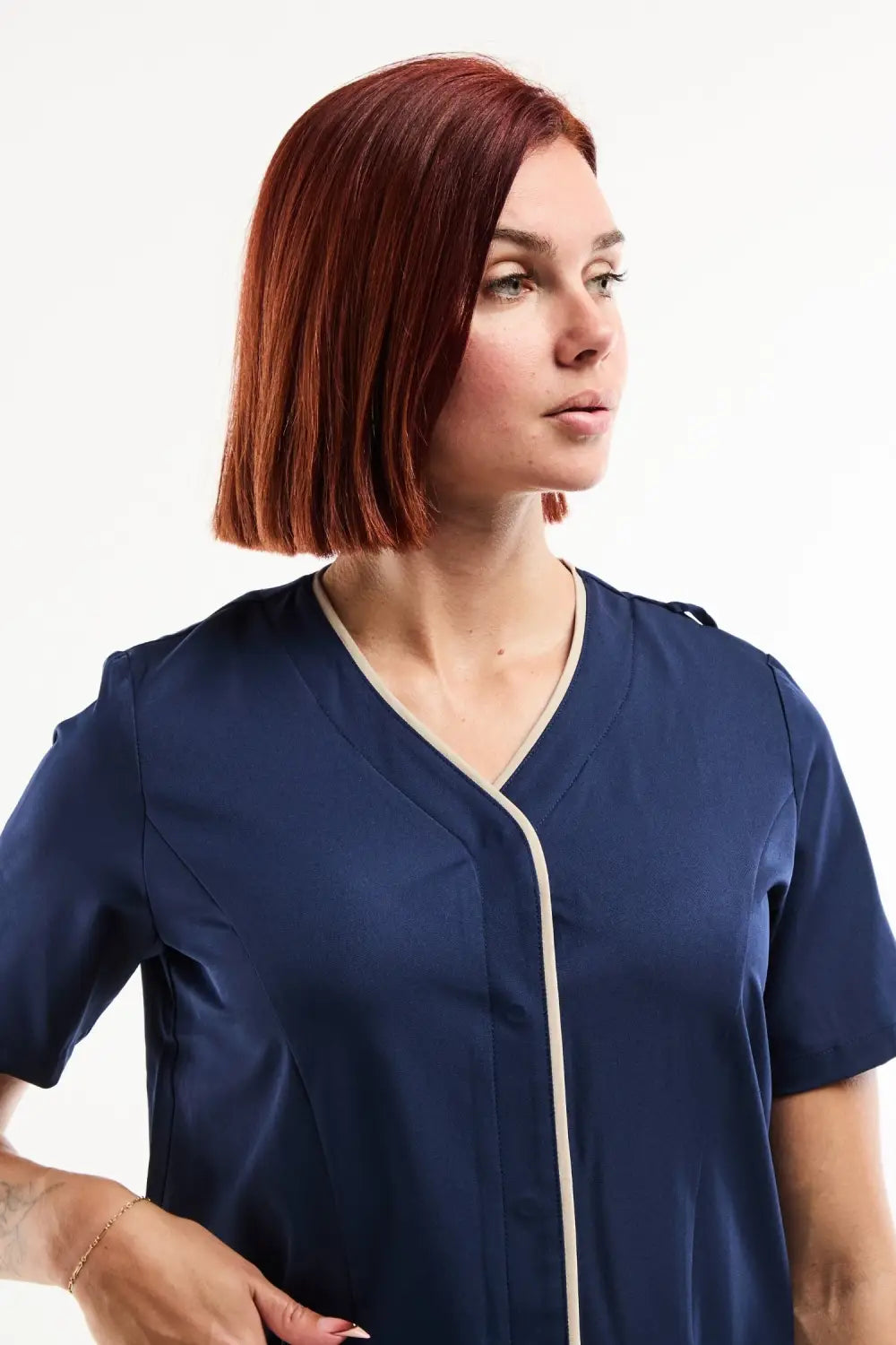 Aelin Serena Blouse Médicale Femme Bleu Marine Stretch