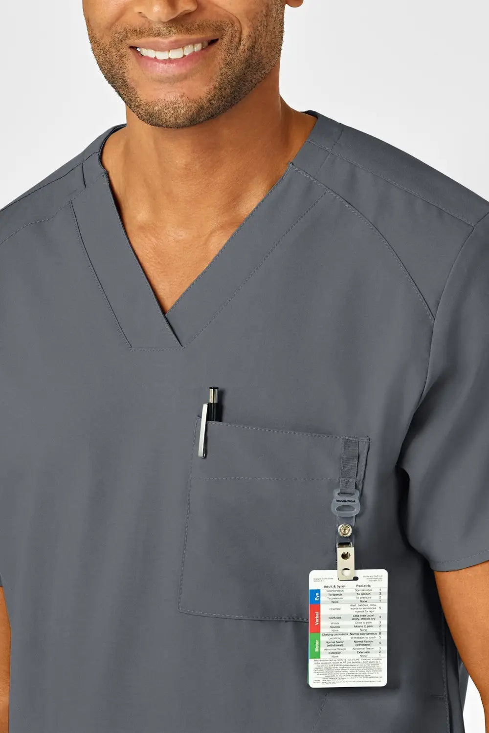 Aelin LUCA W123 Tenue médicale homme gris stretch