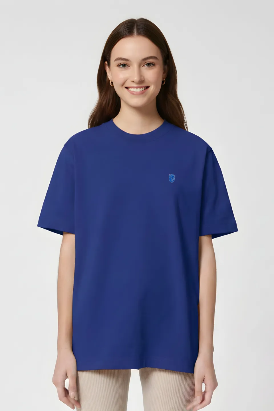 Aelin Slimfit NEW T-shirt heavy coton coeur bleu royal