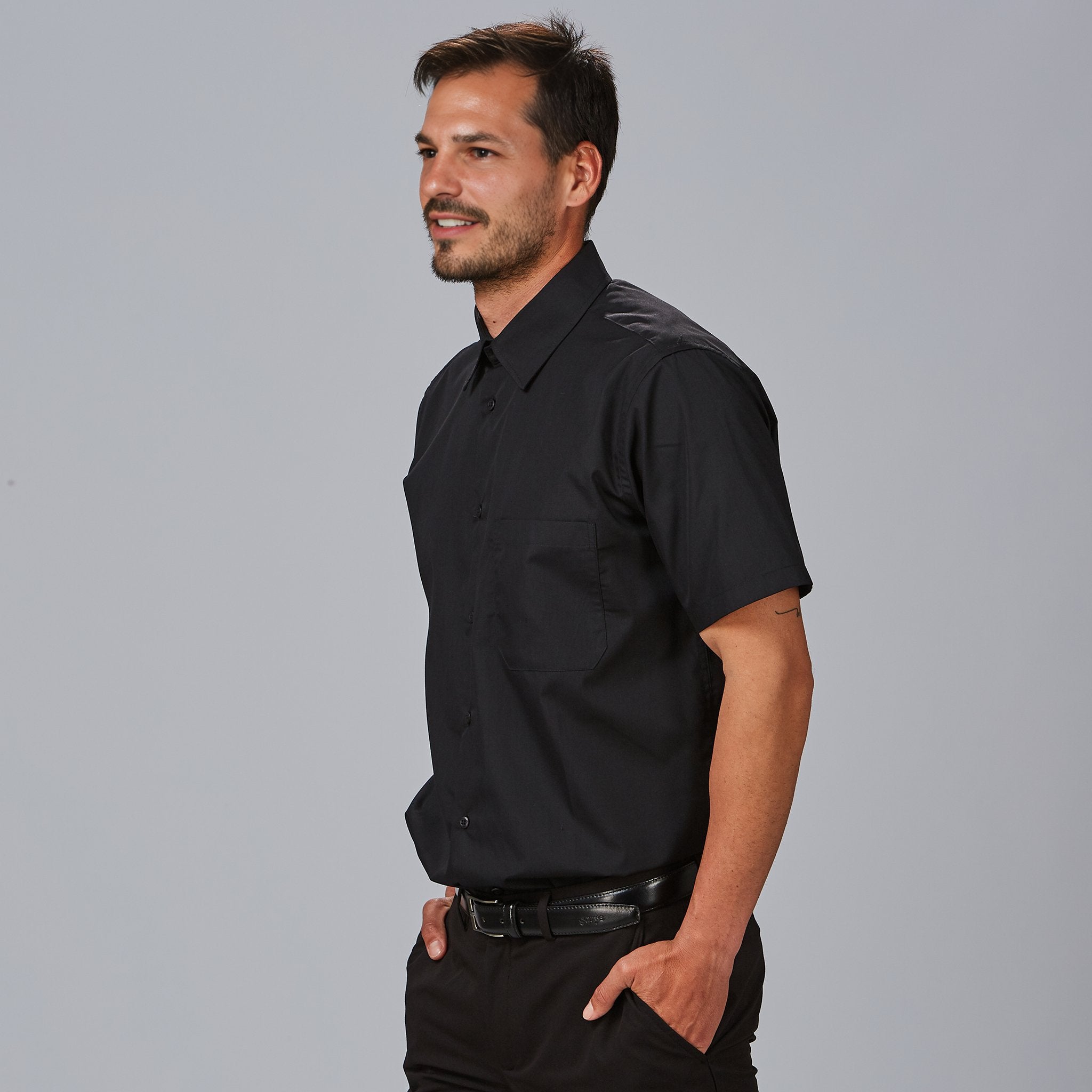 Gary's Shirts chemise travail homme noir manches courtes