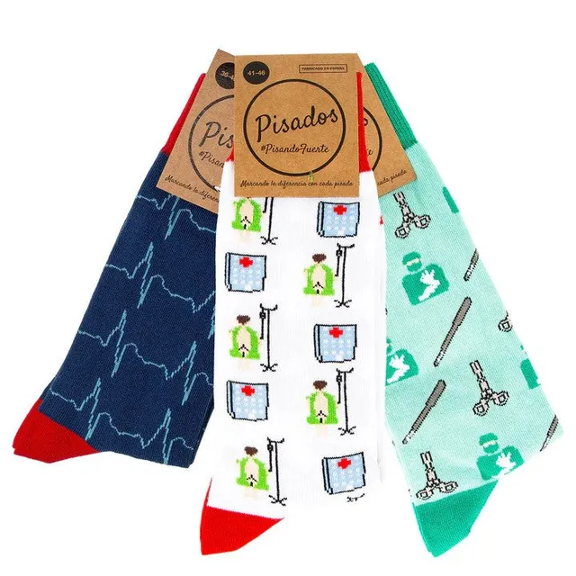 Enfermania Ropa chaussettes soignants lot 3 motifs humour
