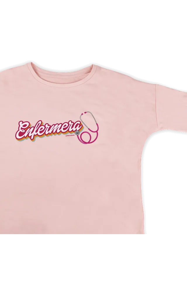 Enfermania sweat rose infirmière coton bio S/M L/XL