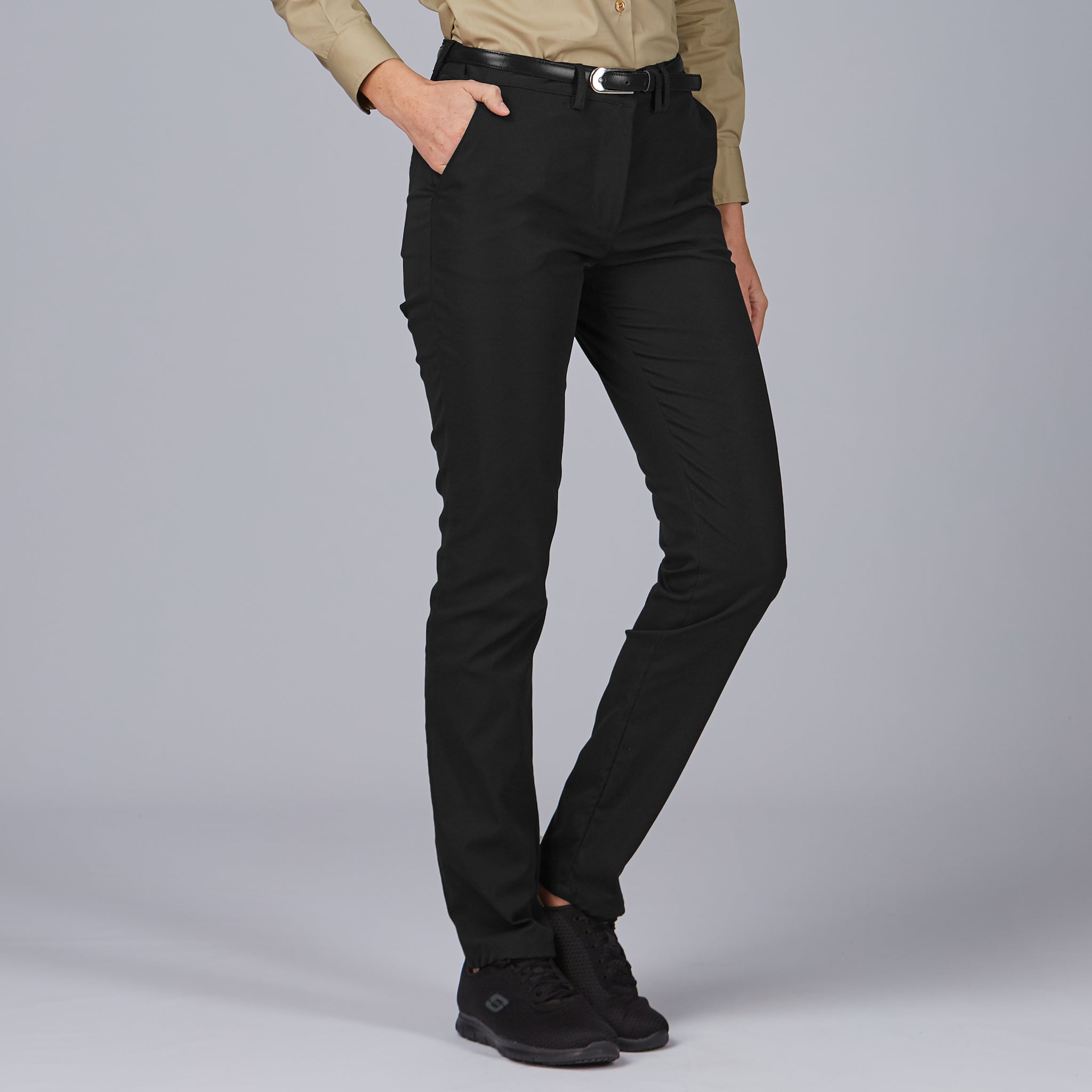 Gary's T400 Pantalon Chino Femme Noir Polyester Stretch