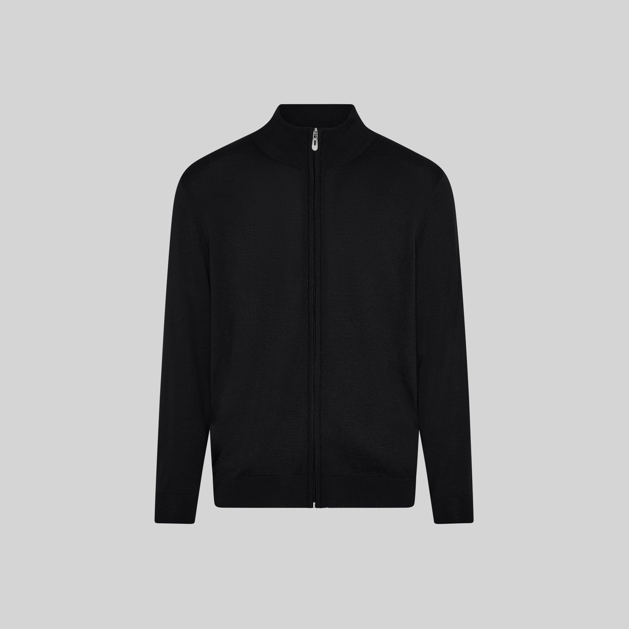 Gary's Knit cardigan homme zip maille fine noir