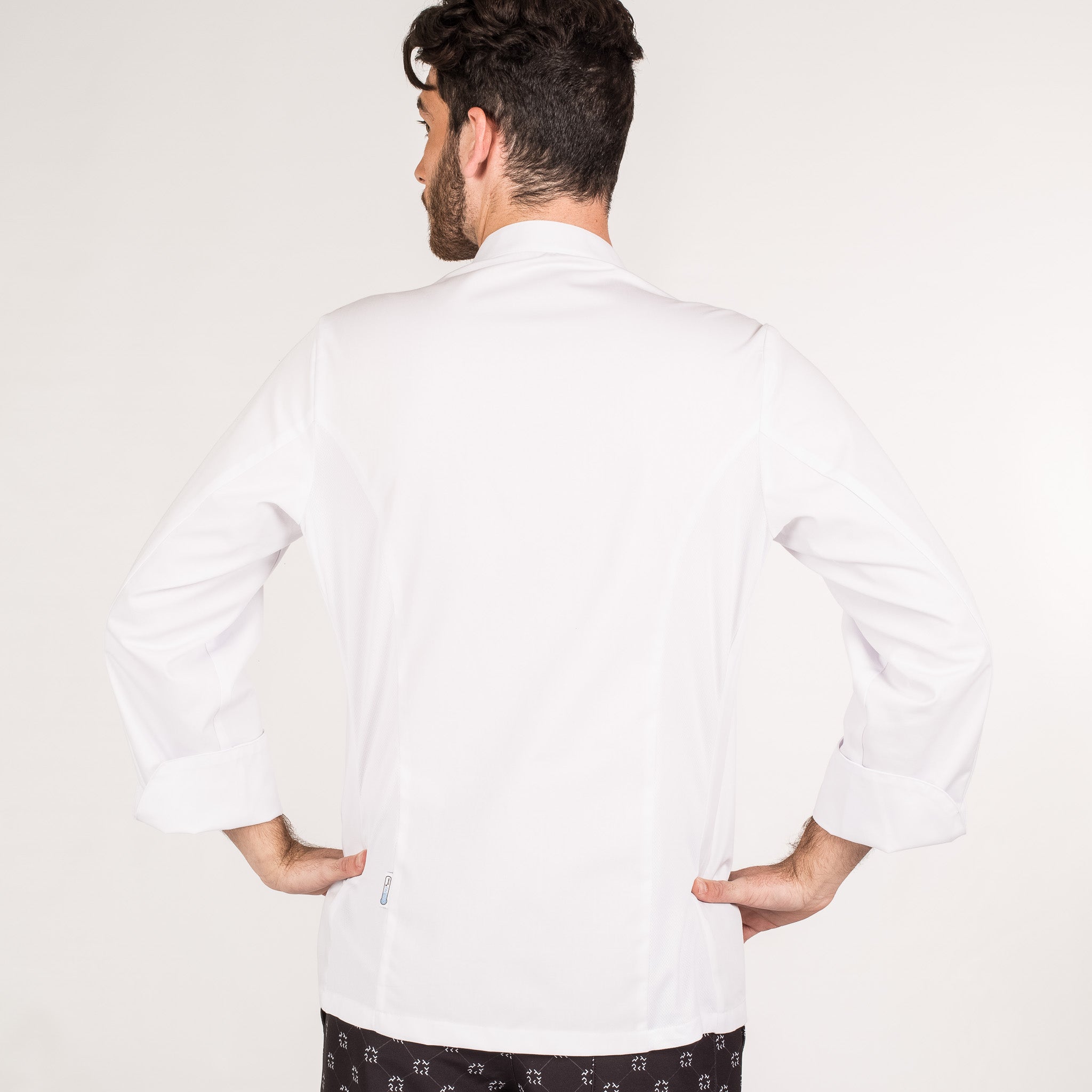 Gary's Heracles veste cuisine blanche col mao manches longues