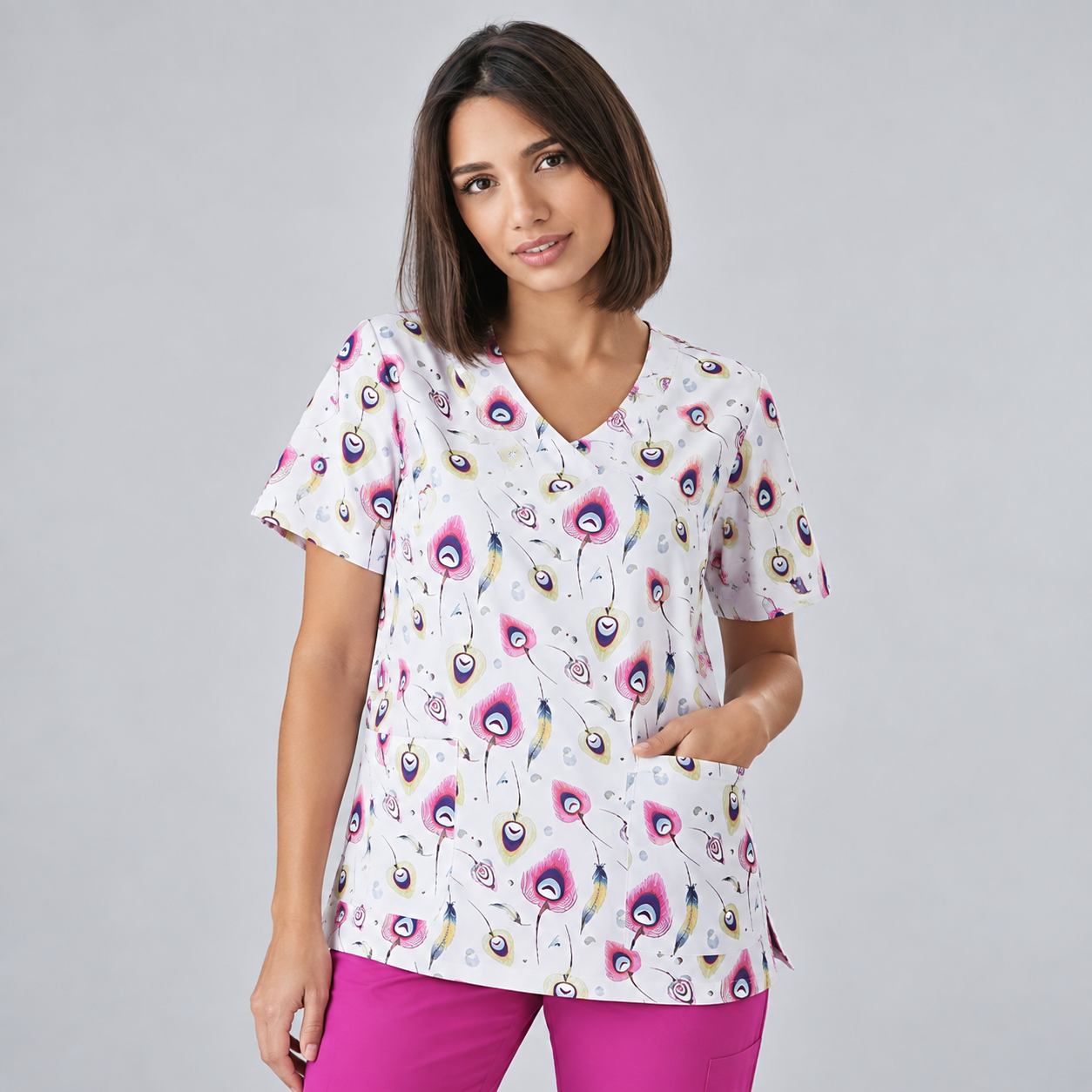 Gary's Ruth tunique médicale fermée Perros y Gatos microfibre