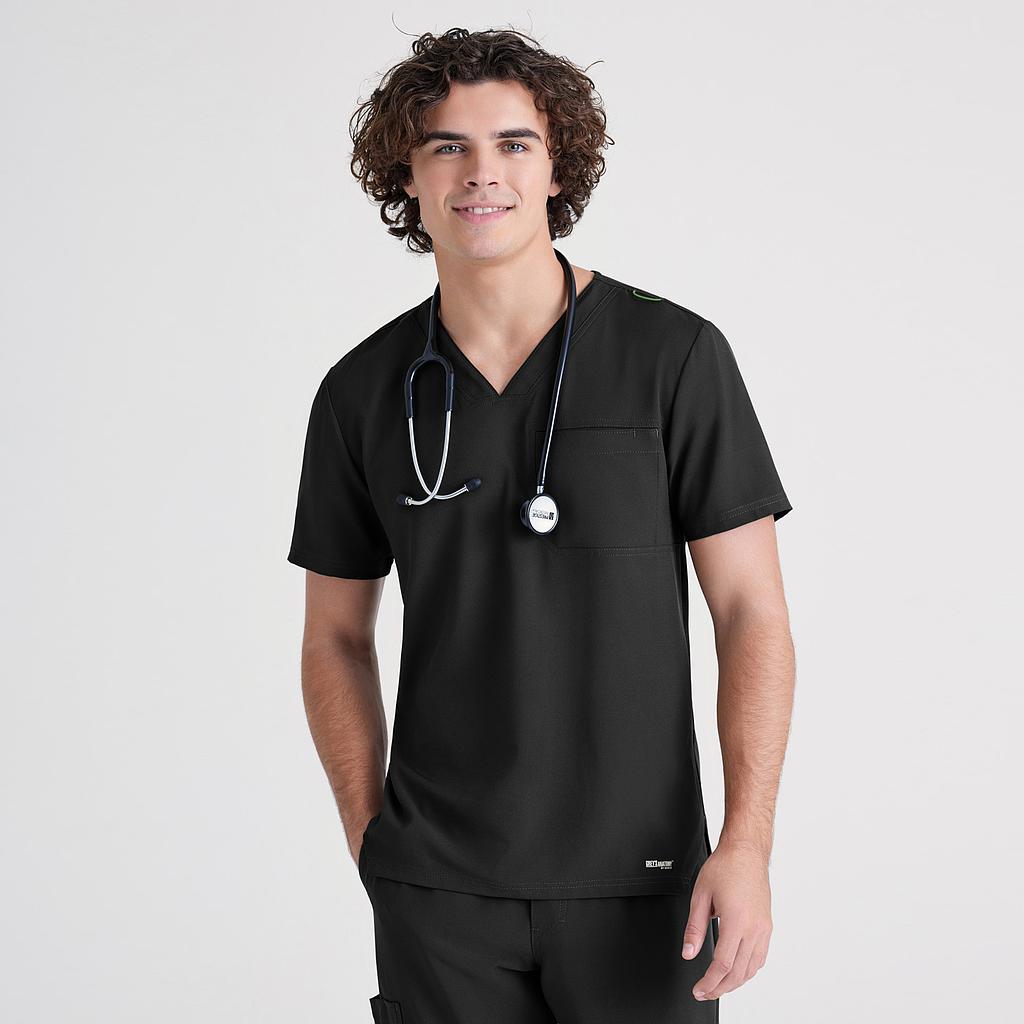 GARY'S Journey Top Barco blouse médicale noire poche poitrine