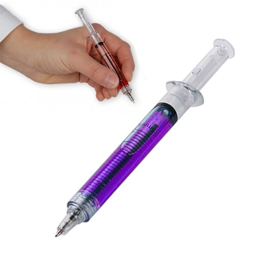 Enfermania Papeleria Stylo Seringue Bleu Encre Bleue