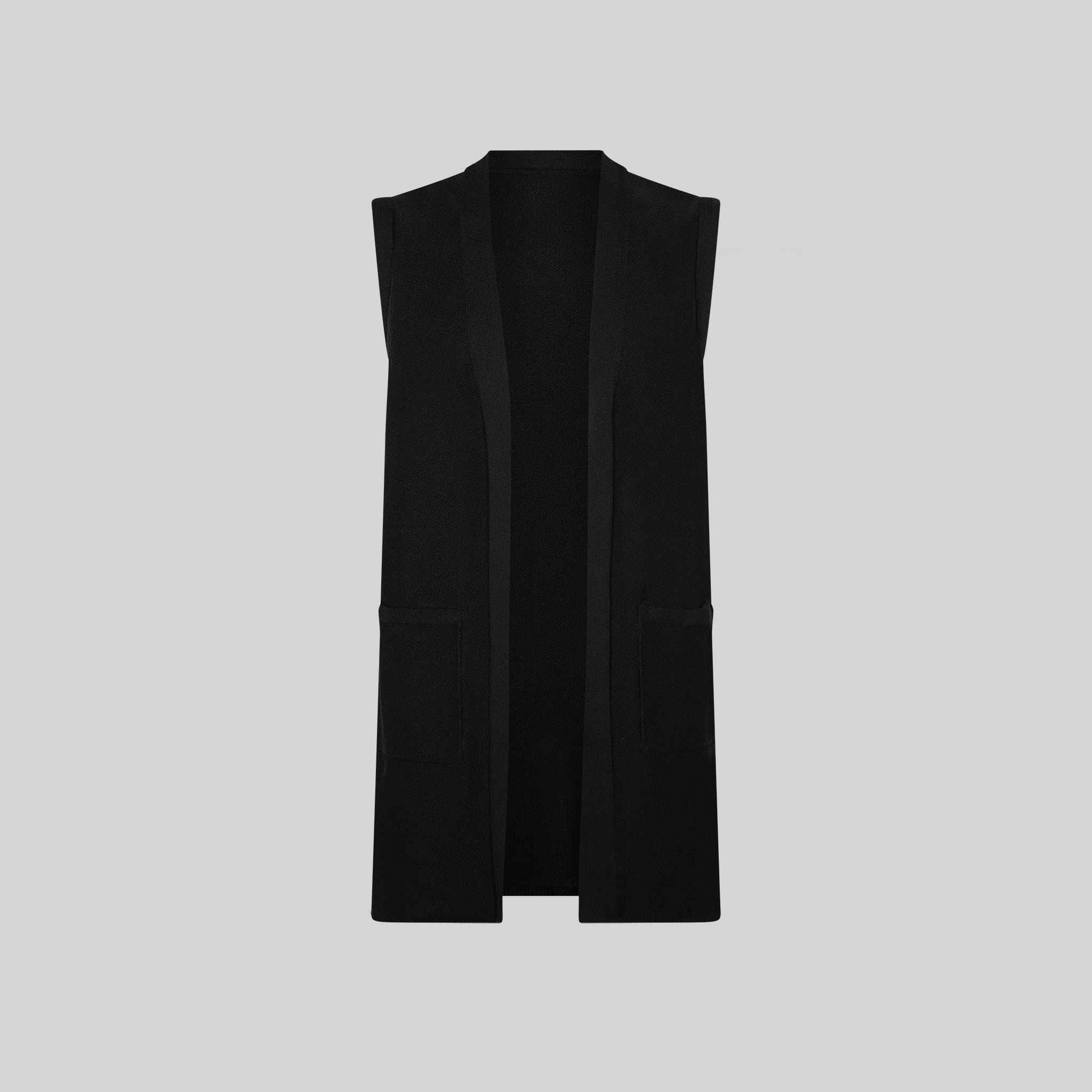 GARY'S Vests gilet tricoté femme noir recyclé