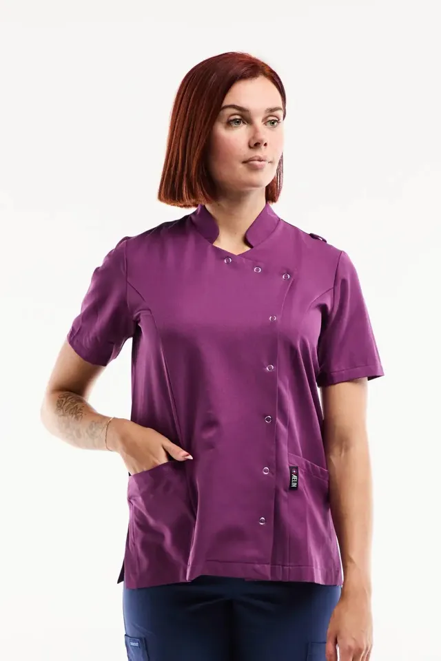 Aelin Aurelia Blouse Médicale Femme Mauve Stretch