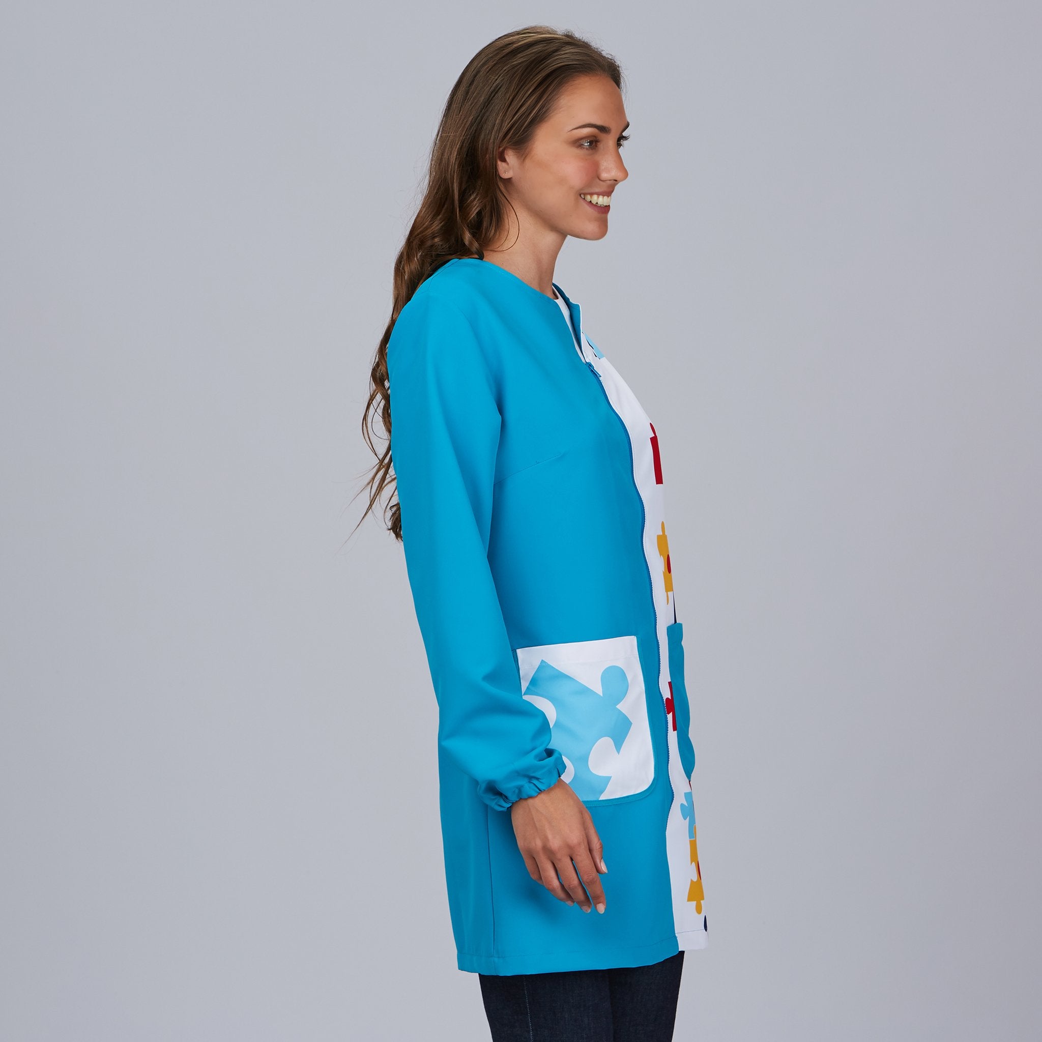 GARY'S Special Autism blouse travail turquoise zip