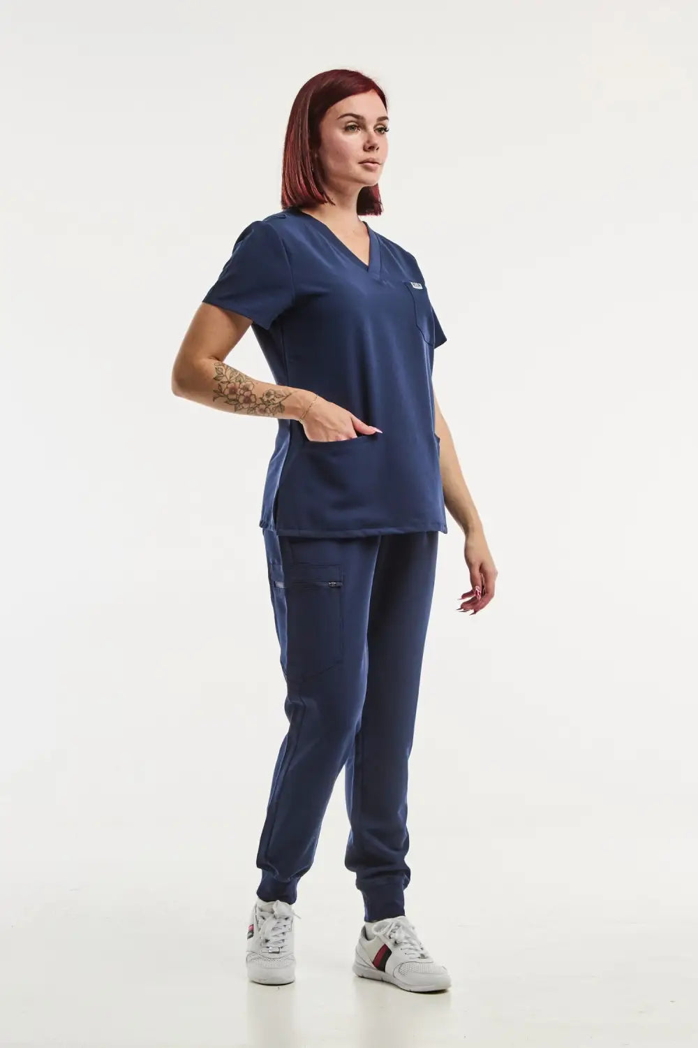 Aelin Paris Tenue Médicale Femme Bleu Marine Stretch