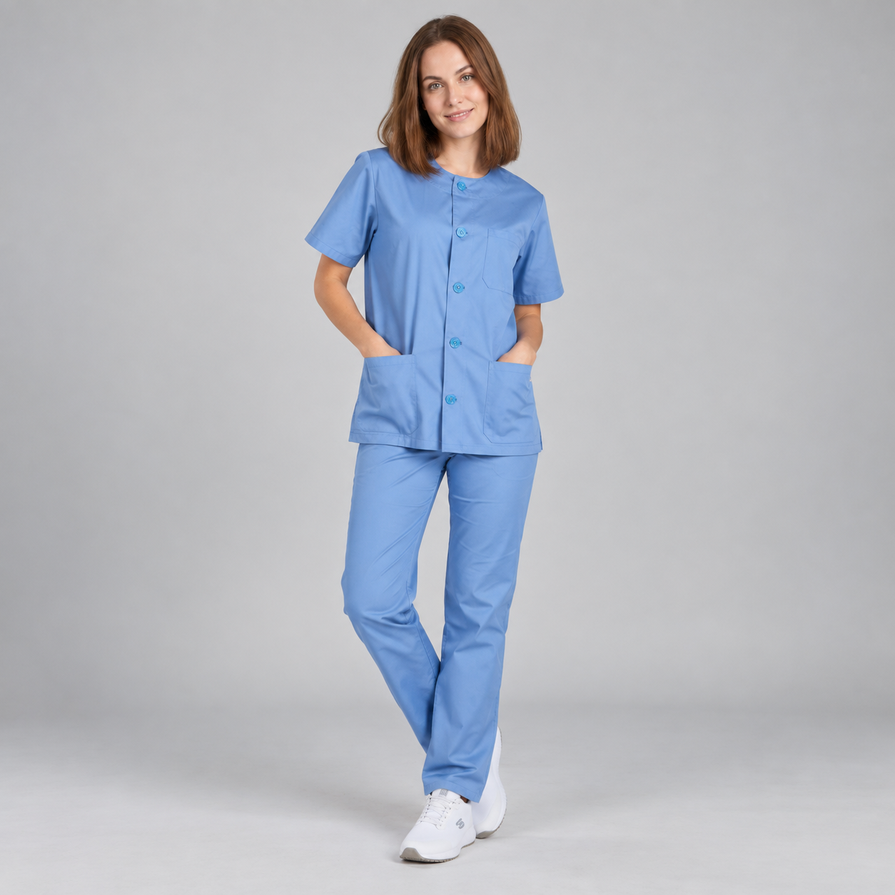 Gary's Sets Scrub Button tenue médicale bleu ciel XXS