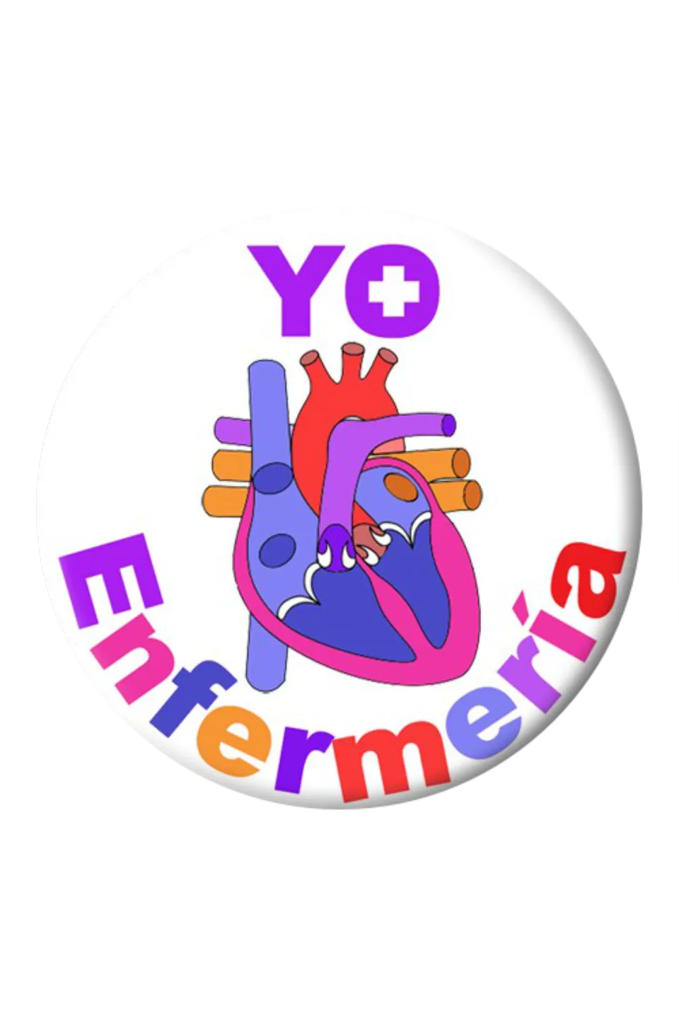 Enfermania badge humour cœur pin's 38 mm vêtement sac