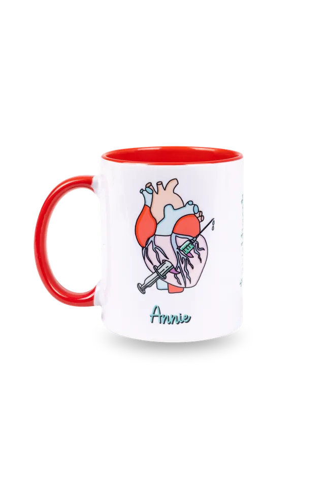 Enfermania Rebelheart tasse céramique rouge personnalisable 350ml