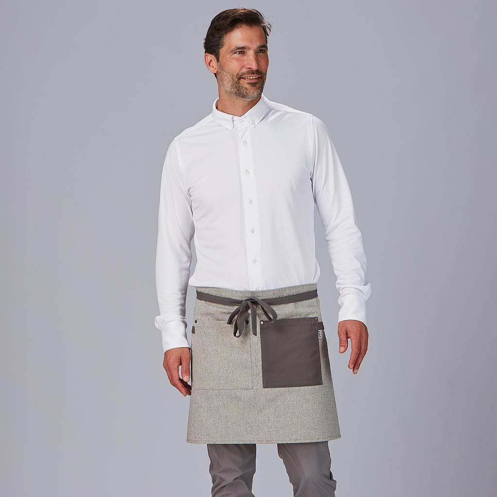 Gary's Aprons tablier court gris poches toile 45 cm
