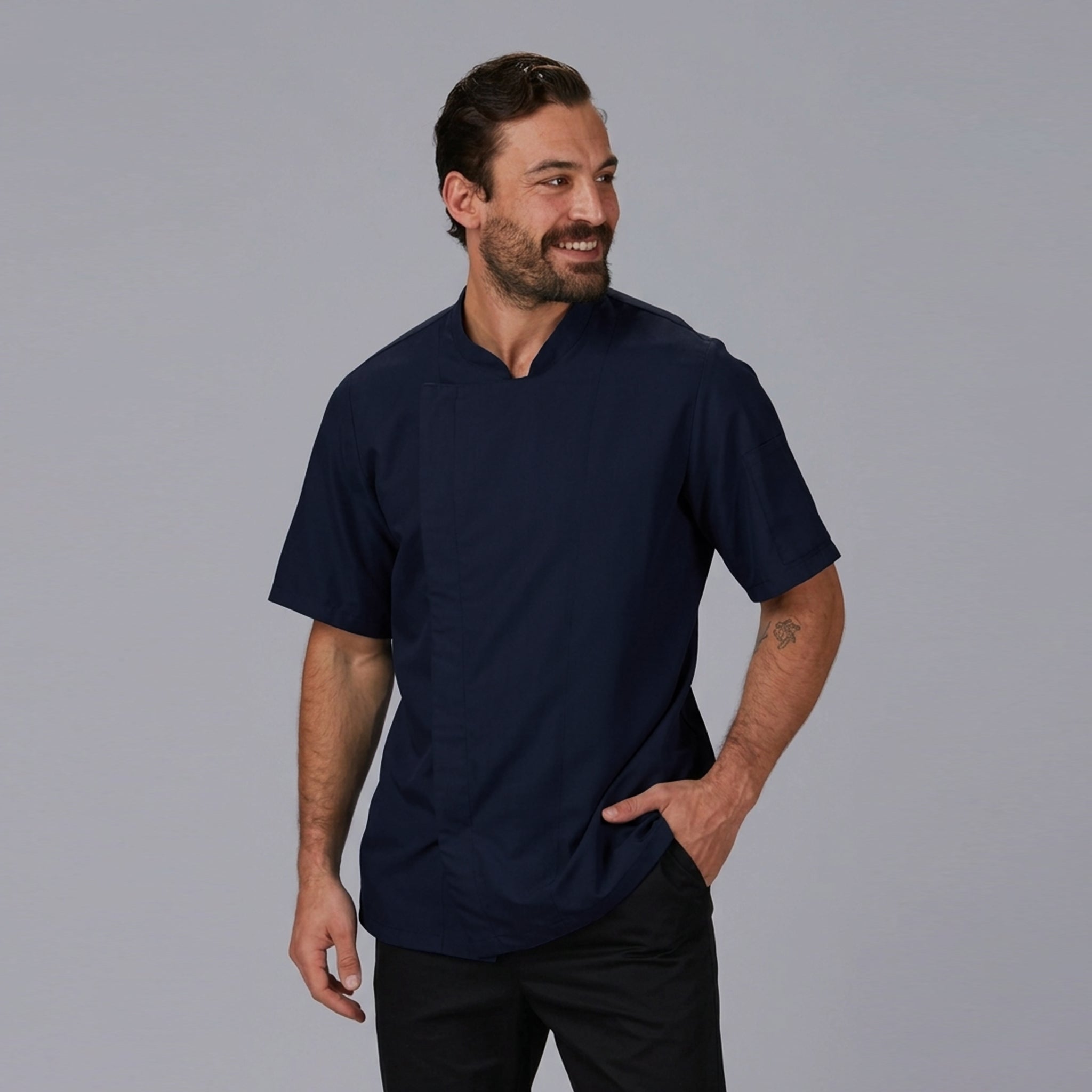 Gary's veste cuisine Rivera homme blanche manches courtes
