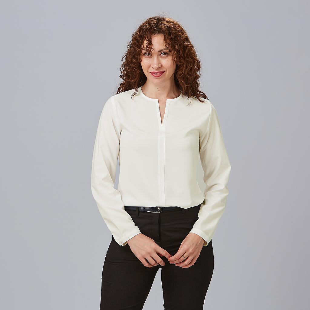 Gary's Elastic blouse travail femme blanche manches longues