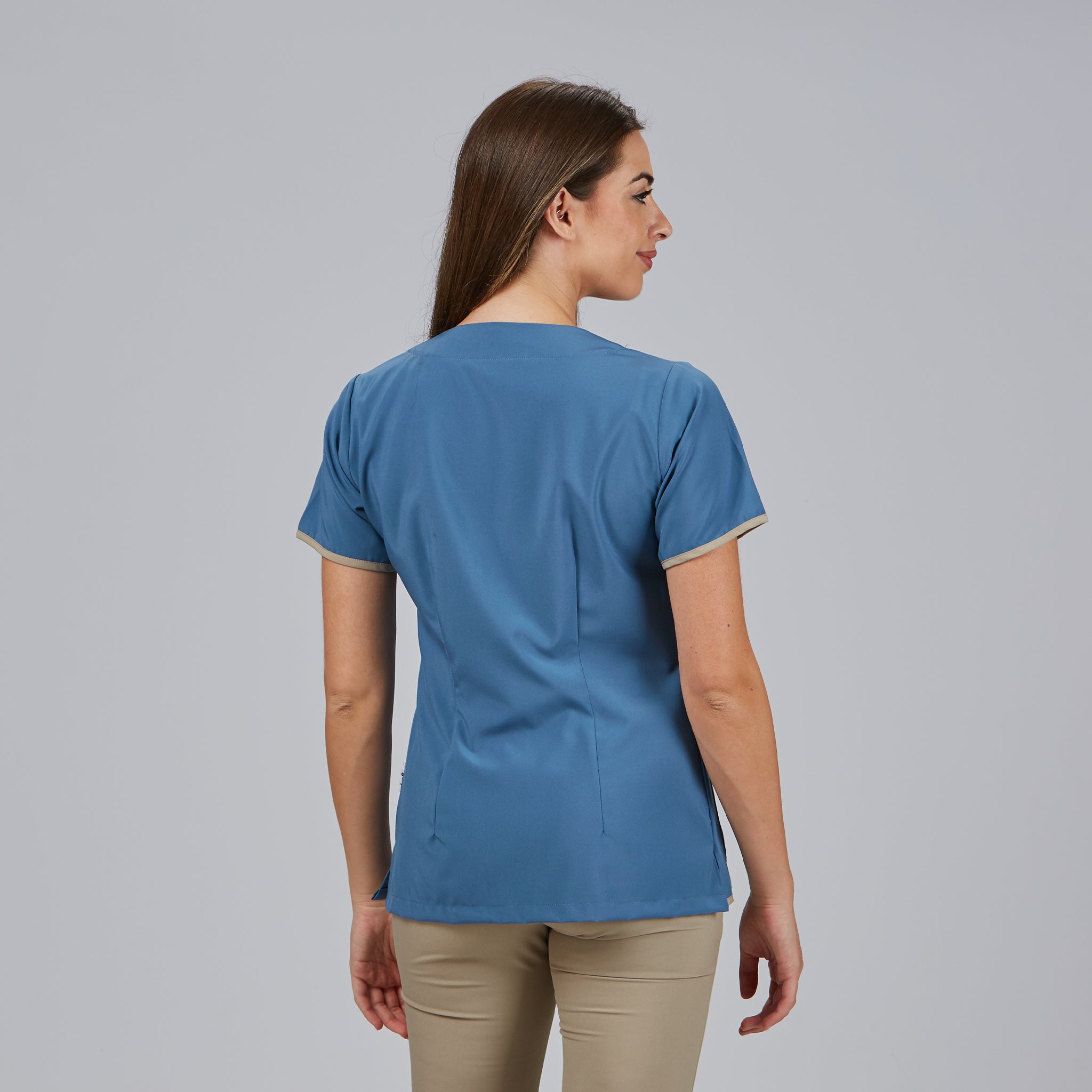 Gary's Blouses blouse médicale gris perle manches courtes
