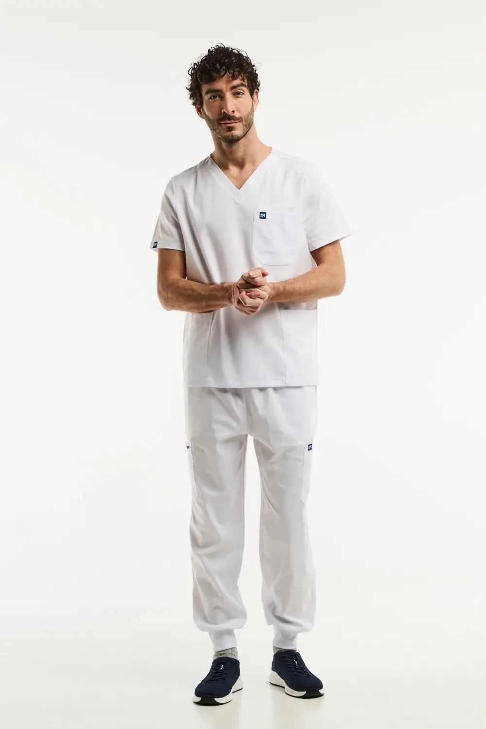 Aelin LUCA Jogger Tenue Médicale Homme Blanc Stretch