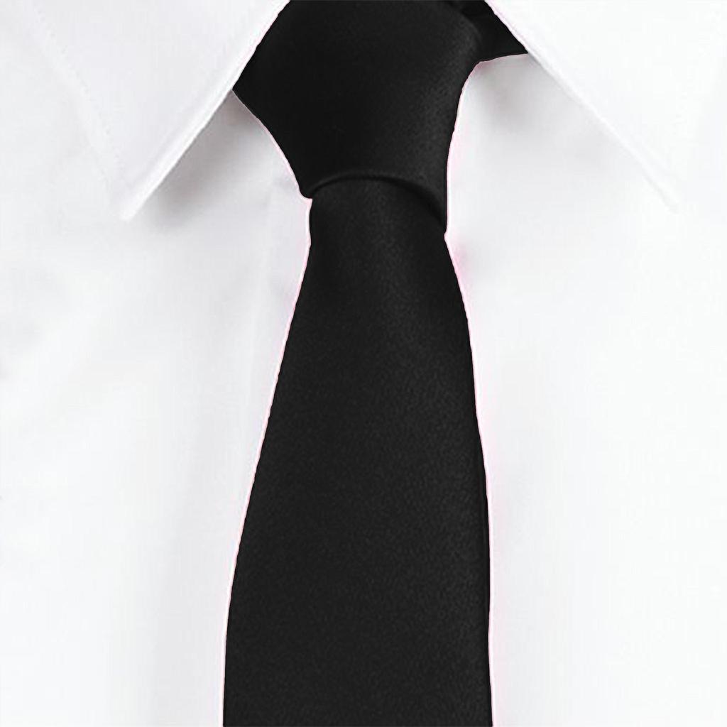 Gary's Add-Ons Cravate fine noire satin à nouer