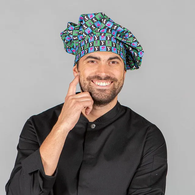 Gary's Classic Chef toque velcro imprimé araignée gris