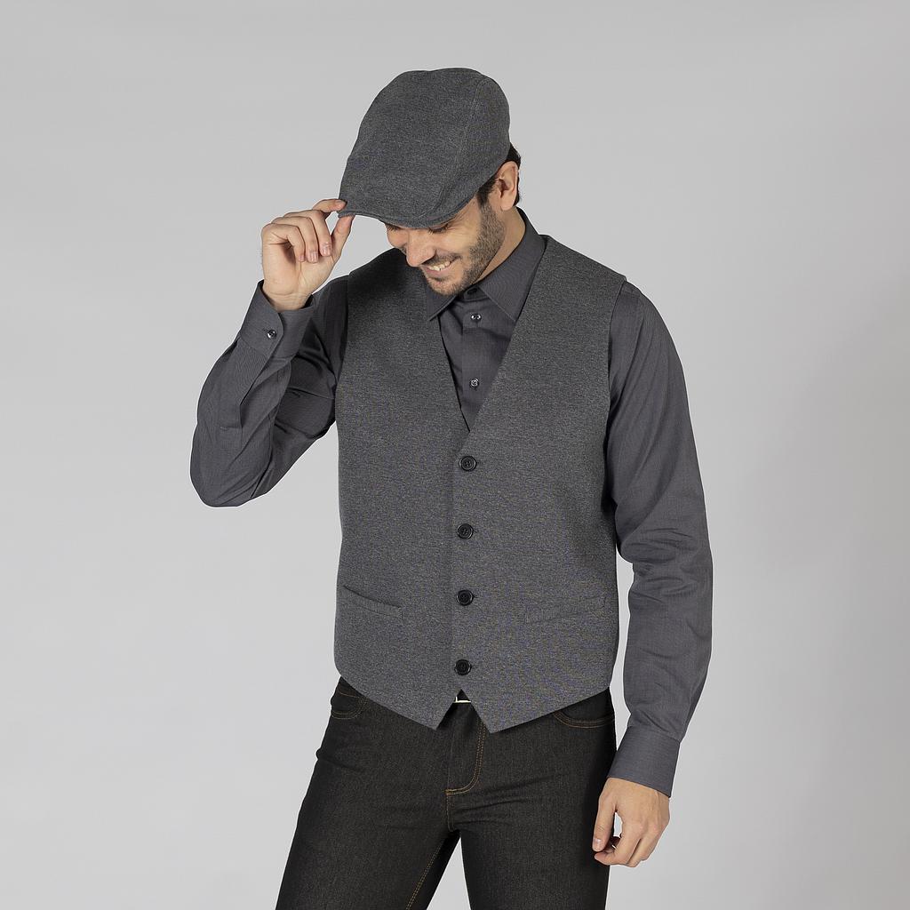 GARY'S Gilet Homme Gris Marengo Laine
