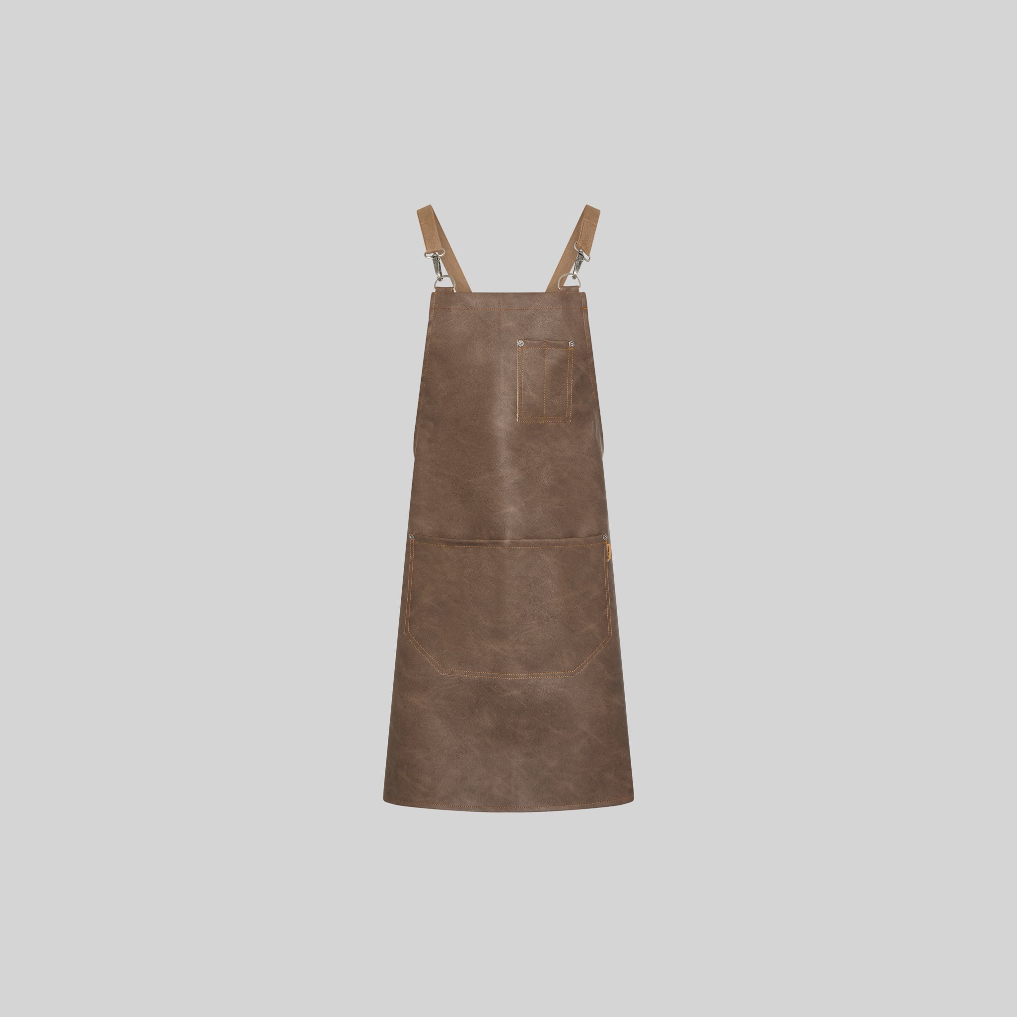 Gary's Aprons Tablier Monte bavette similicuir marron