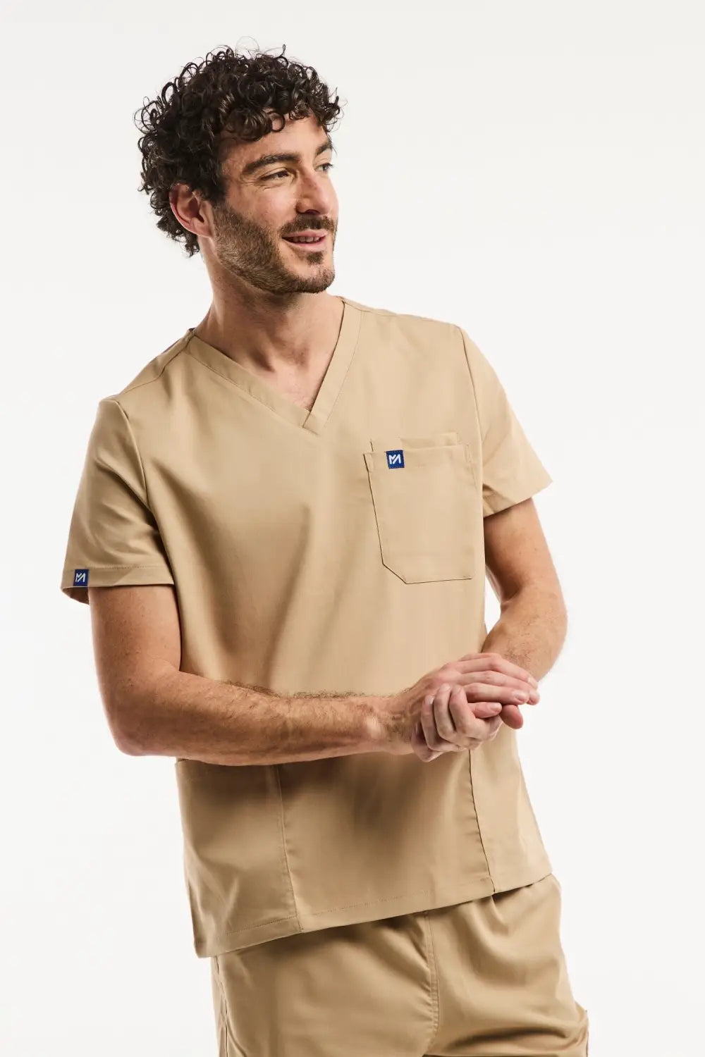 Aelin LUCA tenue médicale homme beige clair stretch