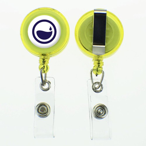 Enfermania Accesorios enrouleur badge rond translucide bleu