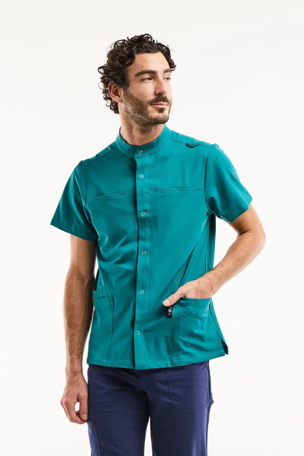 Aelin Noah blouse médicale homme vert turquoise stretch