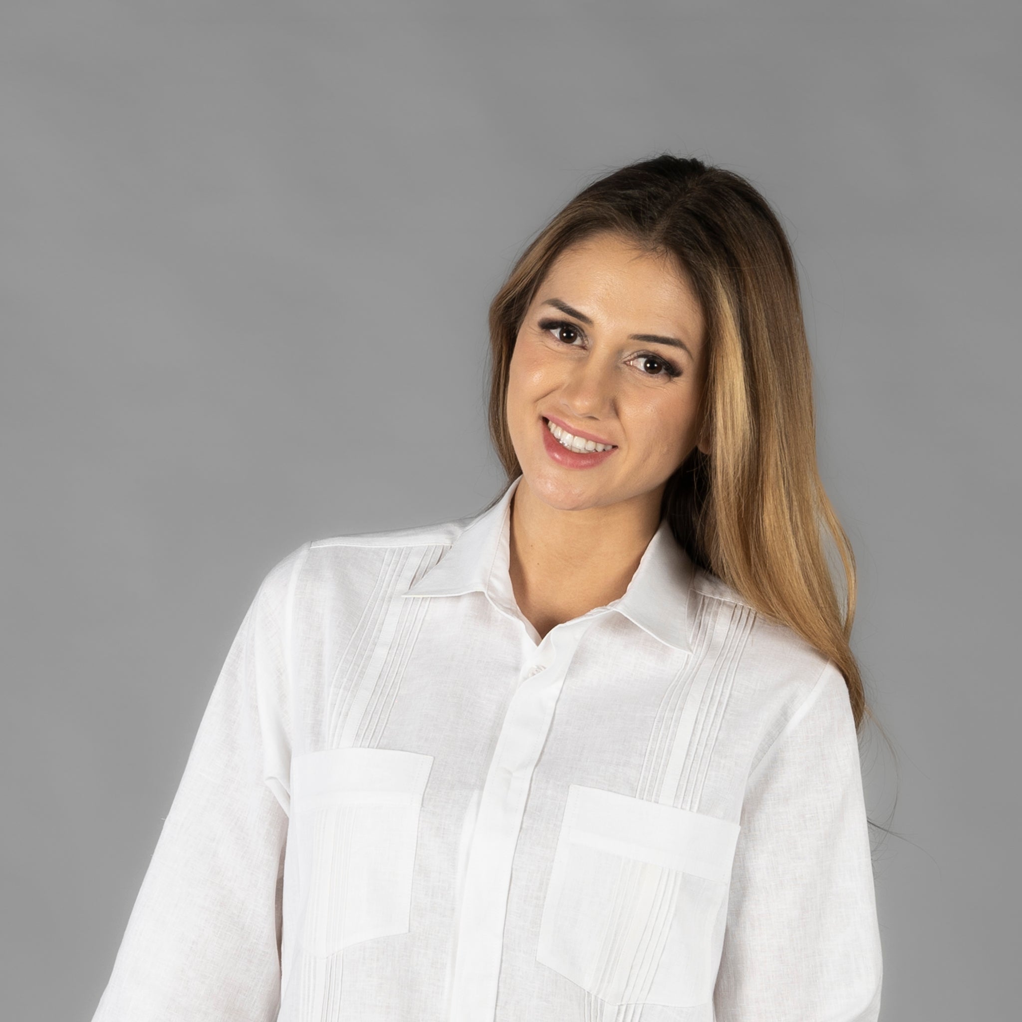 Gary's Sumatra chemise femme blanche lin guayabera