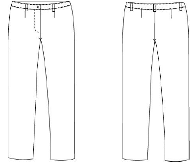 GARY'S pantalon femme sans poches noir polyester