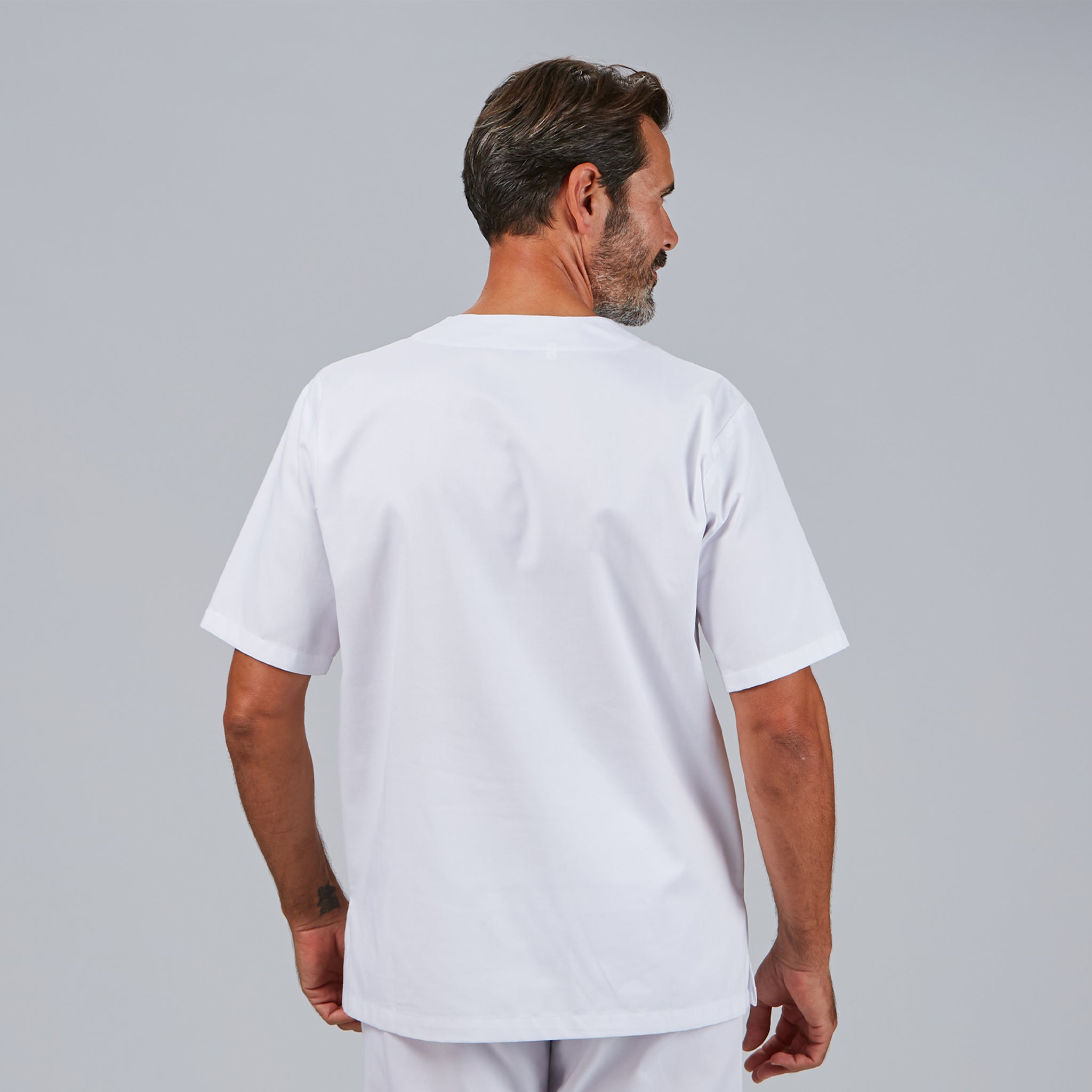 Gary's blouse unisexe col V noire tunique médicale 3 poches