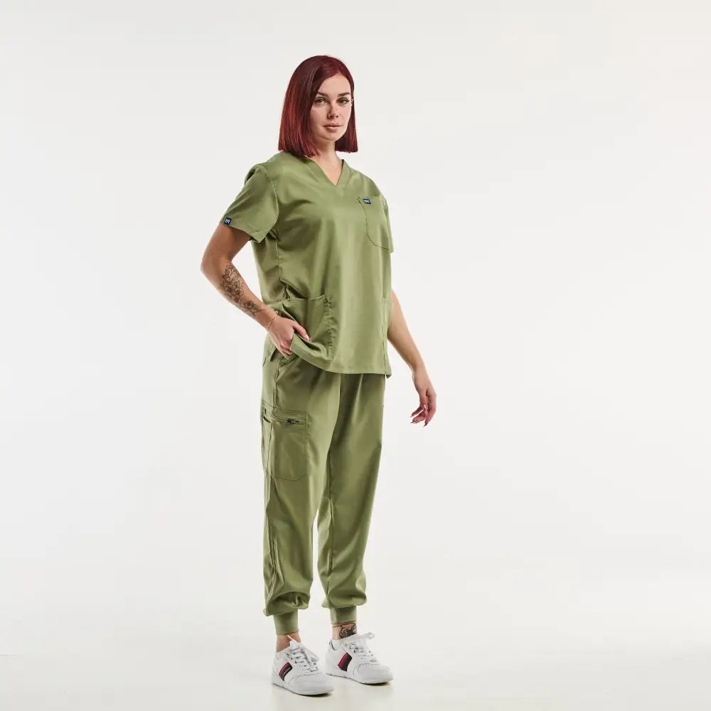 Aelin EMMA Tenue Médicale Femme Vert Olive Jogger