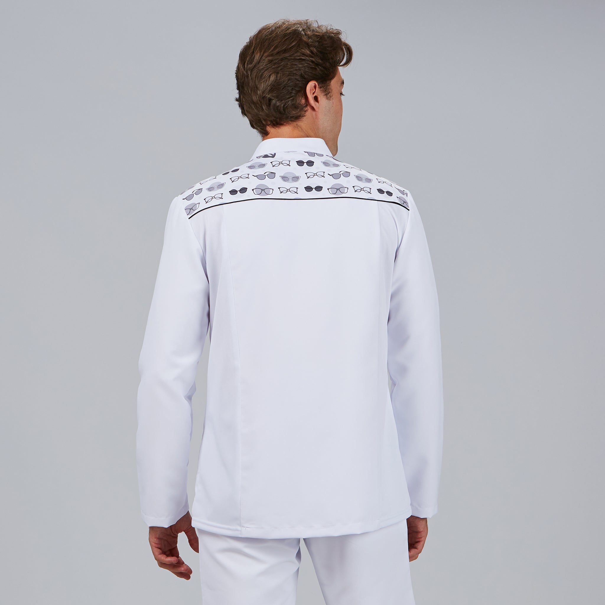 Gary's Jacob Blouse Médicale Blanche Homme Col Mao