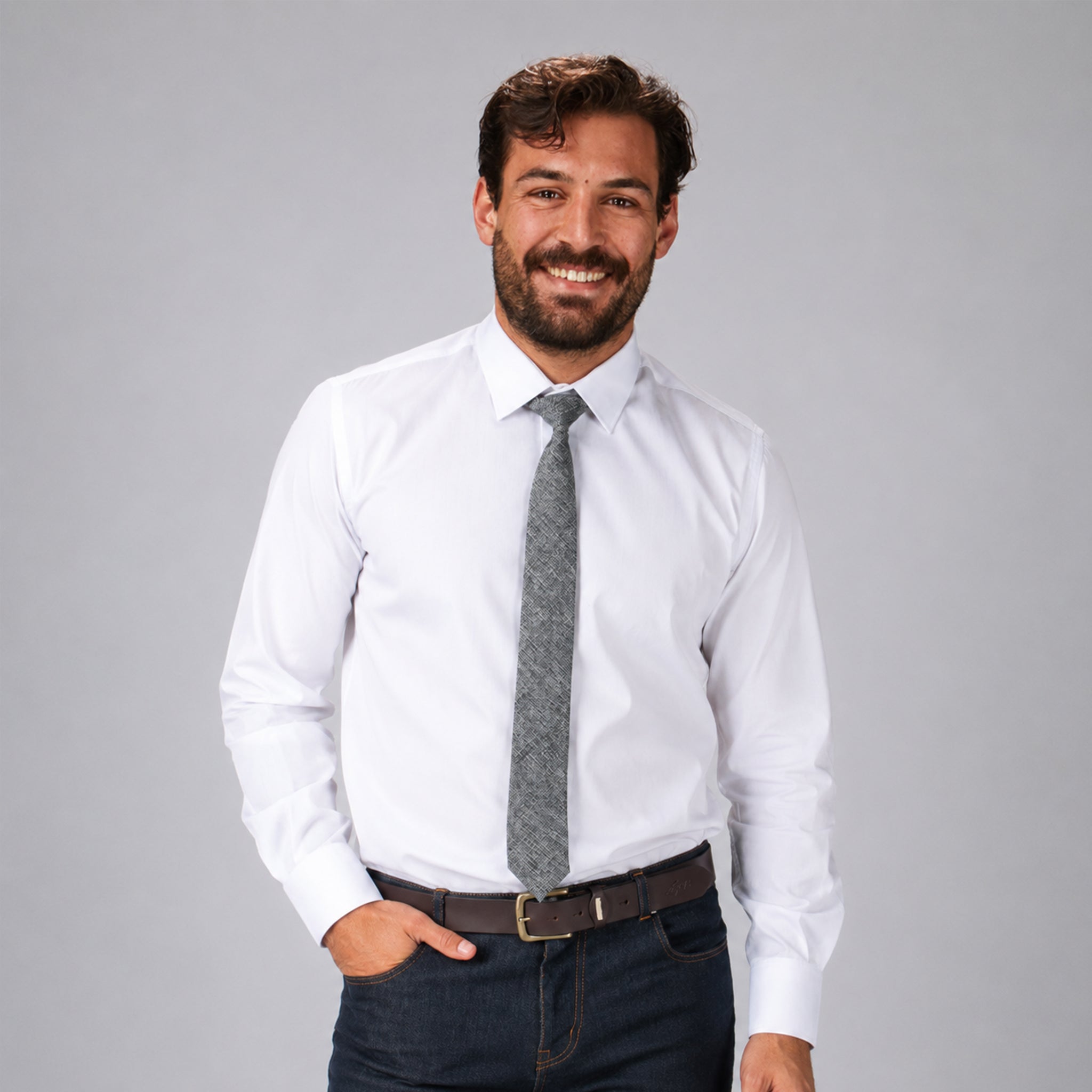 Gary's Add-Ons Tie With Knot Slim Hessian cravate beige toile