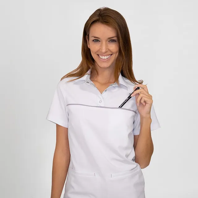 GARY'S Nuria Elastik polo femme blanc polyester stretch