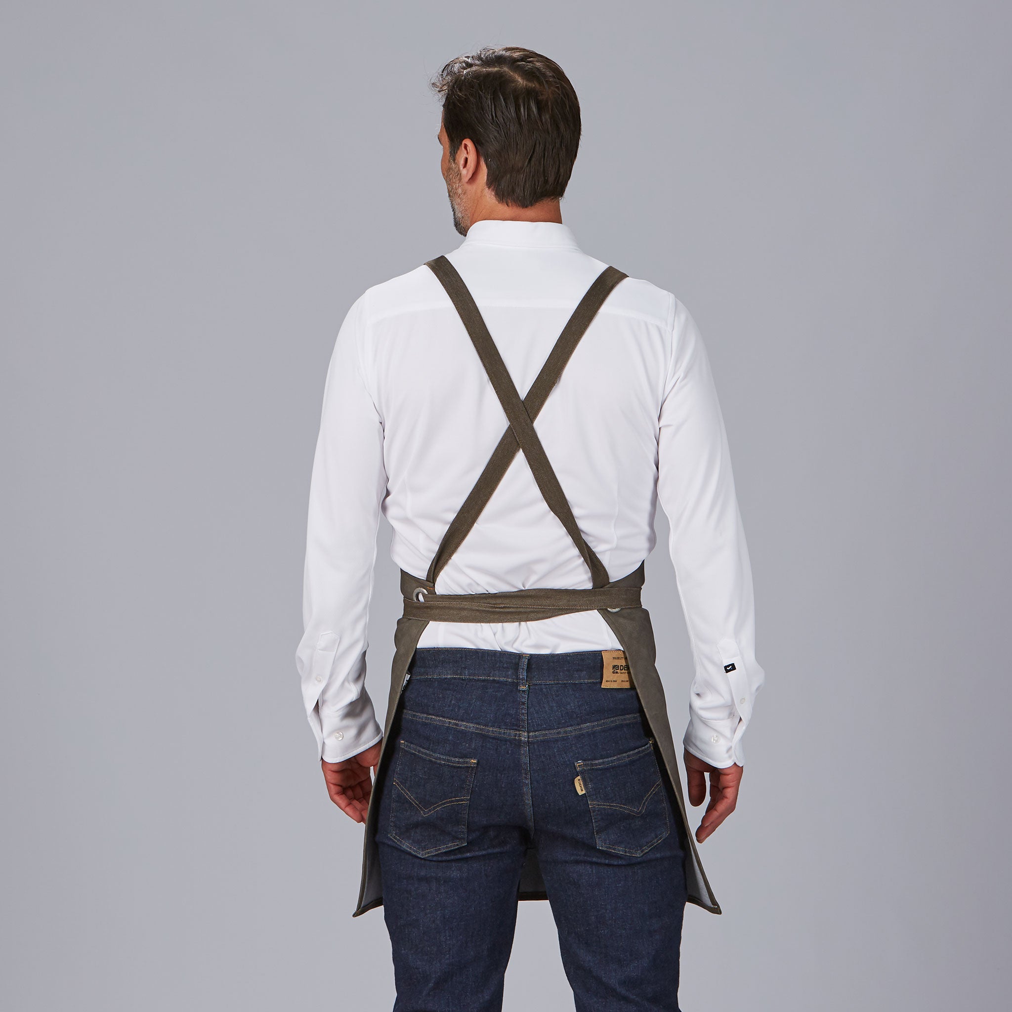 Gary's Aprons Tablier Monte bavette similicuir marron