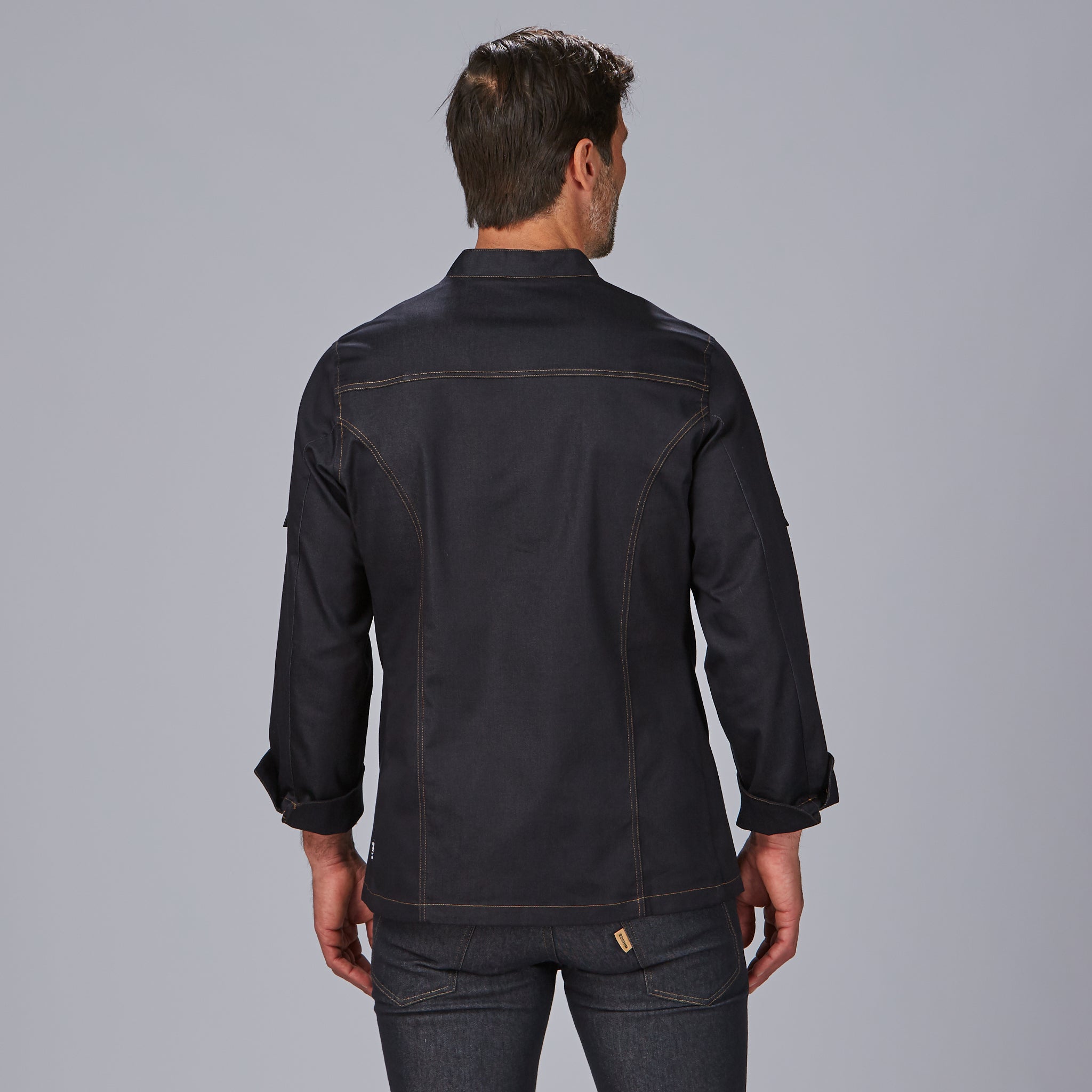 GARY'S Moran veste cuisine denim stretch marine