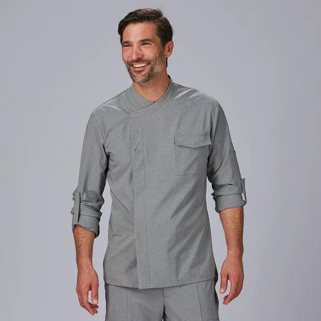 GARY'S Lorca veste cuisinier gris perle bi-extensible