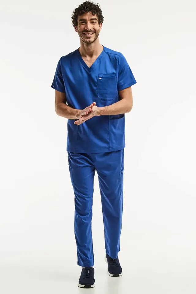 Aelin LUCA Tenue médicale Homme Bleu Roi - Ensemble tunique pantalon