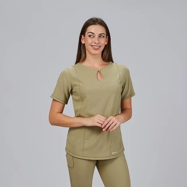 Gary's Maria blouse femme col goutte noire M manches courtes