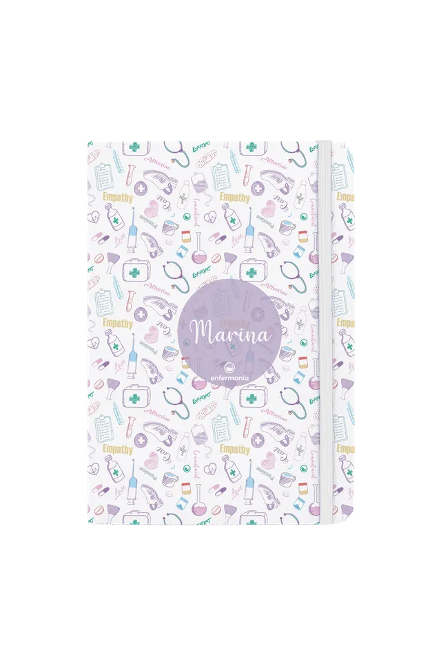 Enfermania Papelería carnet A5 Care Collection blanc ligné