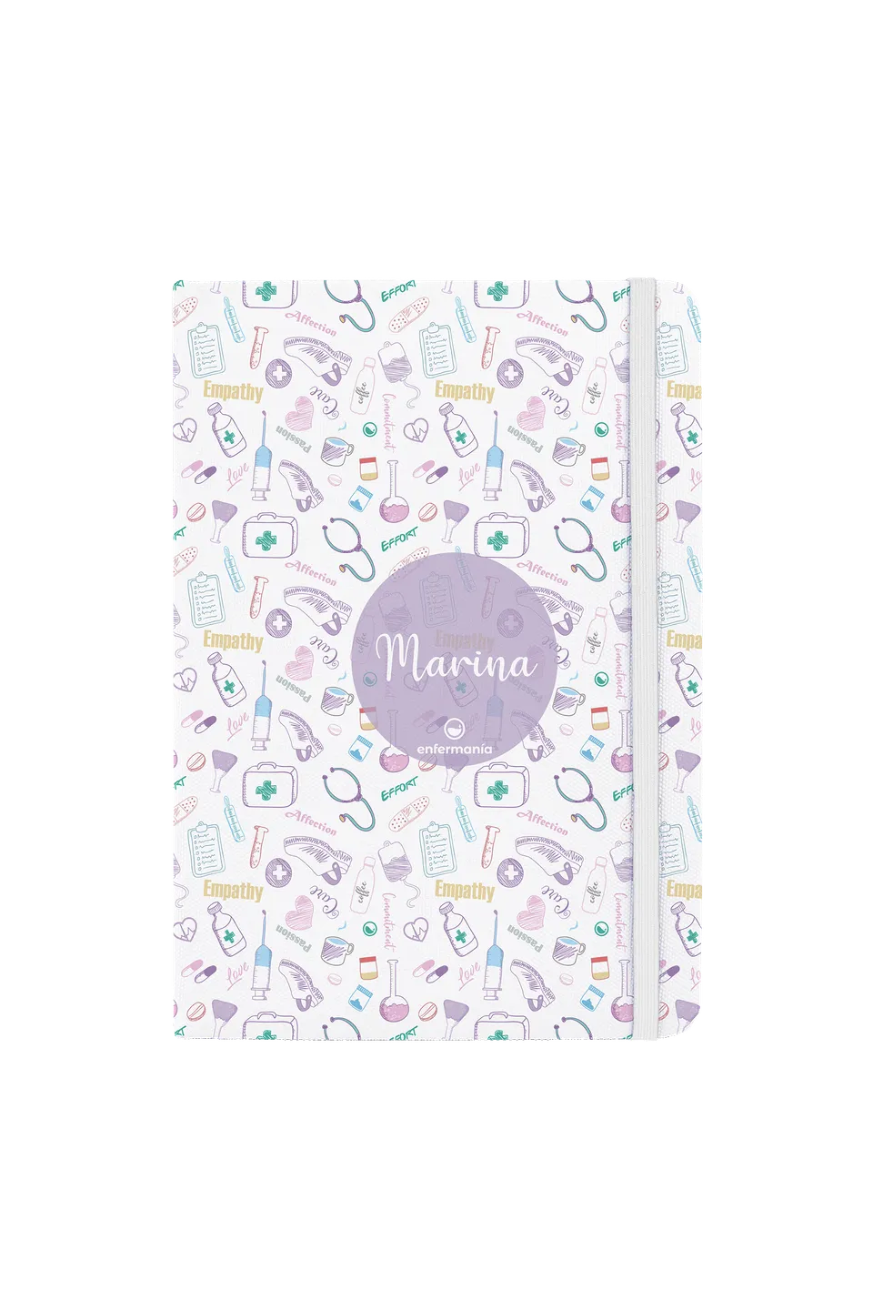 Enfermania Papelería carnet A5 Care Collection blanc ligné